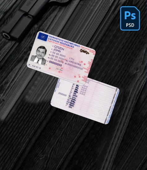 Lithuania driving license 2013-present PSD